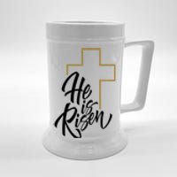 He Is Risen Easter Cross Christian Beer Stein