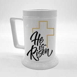 He Is Risen Easter Cross Christian Beer Stein