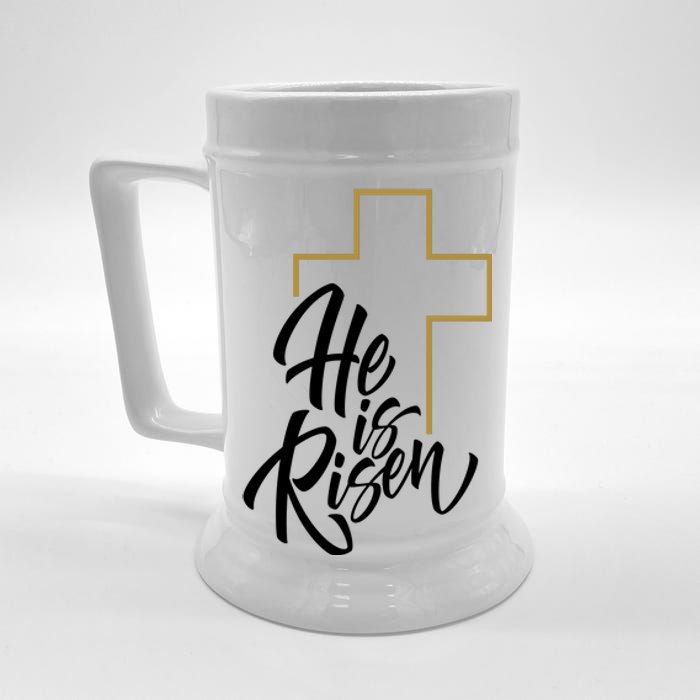 He Is Risen Easter Cross Christian Beer Stein