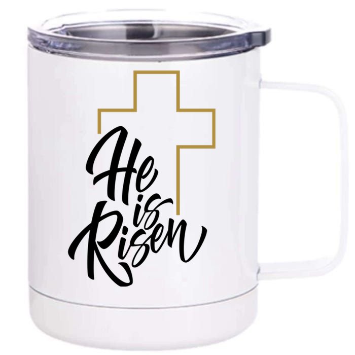 He Is Risen Easter Cross Christian 12 oz Stainless Steel Tumbler Cup