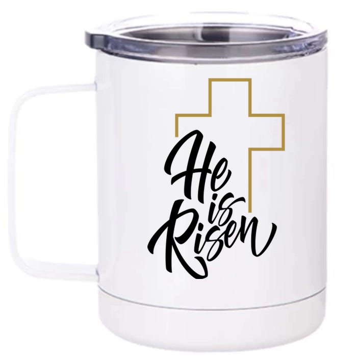 He Is Risen Easter Cross Christian 12 oz Stainless Steel Tumbler Cup