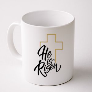 He Is Risen Easter Cross Christian Coffee Mug