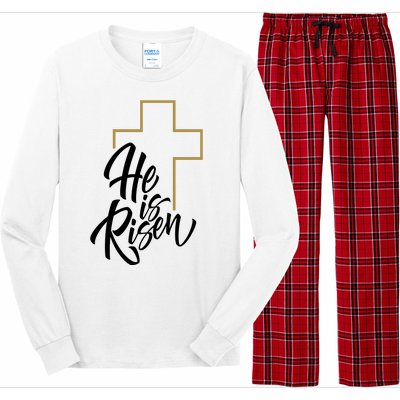 He Is Risen Easter Cross Christian Long Sleeve Pajama Set