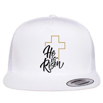 He Is Risen Easter Cross Christian Flat Bill Trucker Hat