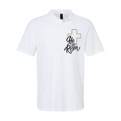 He Is Risen Easter Cross Christian Softstyle Adult Sport Polo