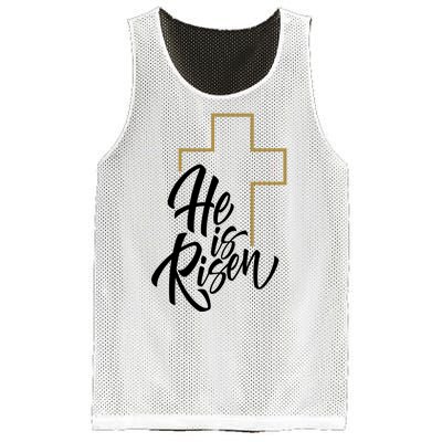 He Is Risen Easter Cross Christian Mesh Reversible Basketball Jersey Tank