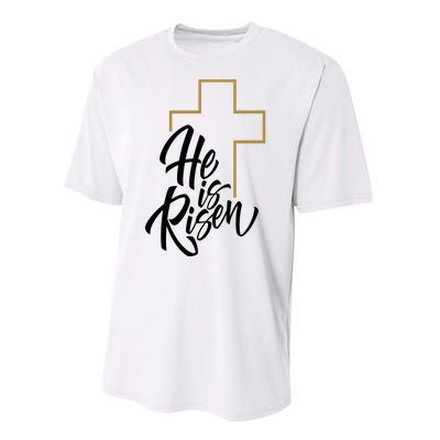 He Is Risen Easter Cross Christian Performance Sprint T-Shirt