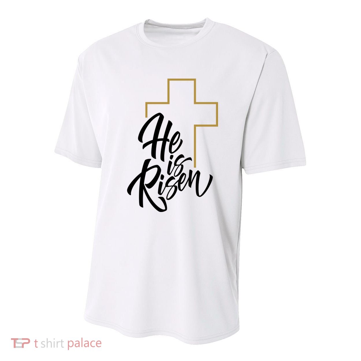 He Is Risen Easter Cross Christian Youth Performance Sprint T-Shirt