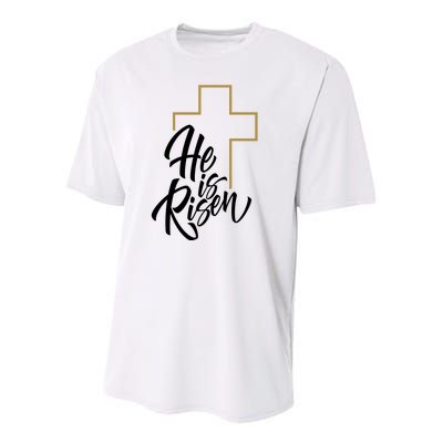 He Is Risen Easter Cross Christian Youth Performance Sprint T-Shirt