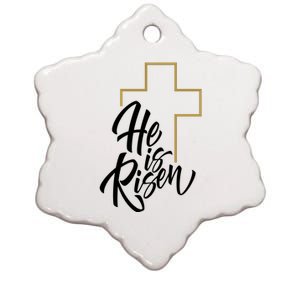 He Is Risen Easter Cross Christian Ceramic Star Ornament