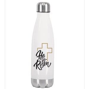 He Is Risen Easter Cross Christian Stainless Steel Insulated Water Bottle