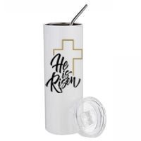 He Is Risen Easter Cross Christian Stainless Steel Tumbler