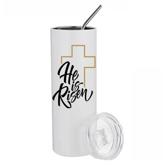 He Is Risen Easter Cross Christian Stainless Steel Tumbler