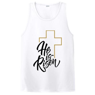 He Is Risen Easter Cross Christian PosiCharge Competitor Tank