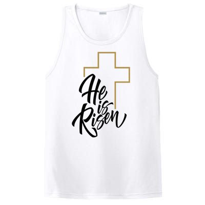 He Is Risen Easter Cross Christian PosiCharge Competitor Tank