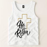 He Is Risen Easter Cross Christian Tank Top