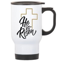 He Is Risen Easter Cross Christian Stainless Steel Travel Mug