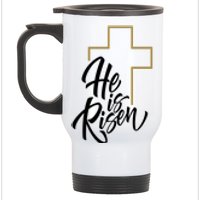 He Is Risen Easter Cross Christian Stainless Steel Travel Mug