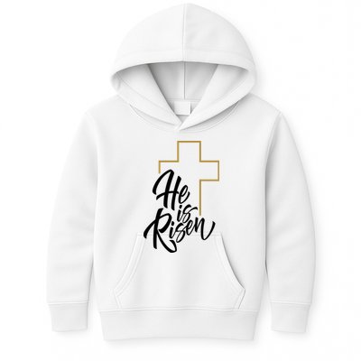 He Is Risen Easter Cross Christian Kids Hoodie