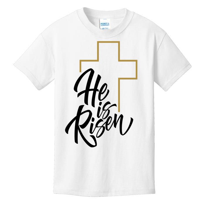 He Is Risen Easter Cross Christian Kids T-Shirt