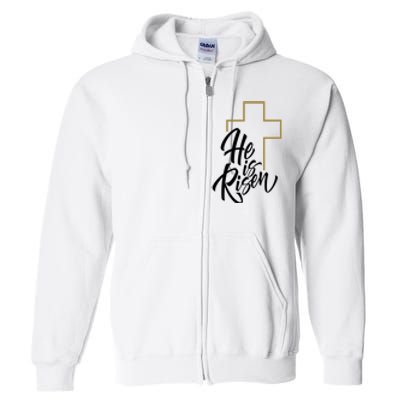 He Is Risen Easter Cross Christian Full Zip Hoodie