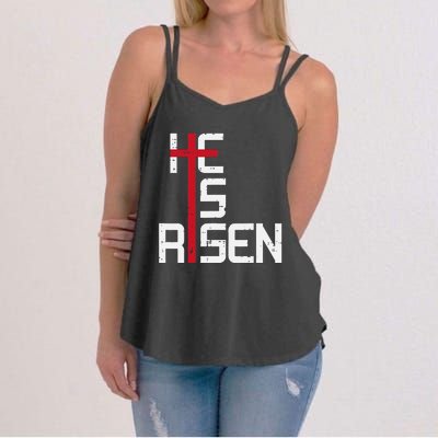 He Is Risen Cross Jesus Easter Christian Religious Women's Strappy Tank