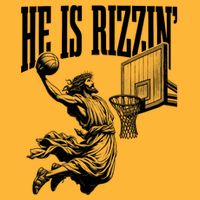 He Is Rizzin Funny Jesus Basketball Easter Meme Sustainable Knit Beanie