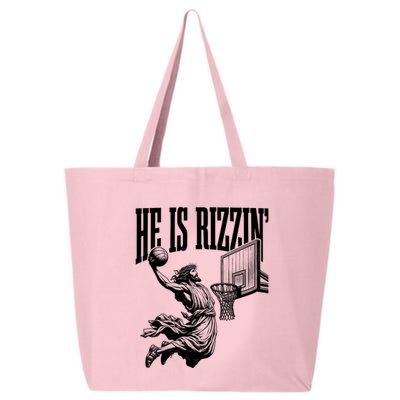 He Is Rizzin Funny Jesus Basketball Easter Meme 25L Jumbo Tote