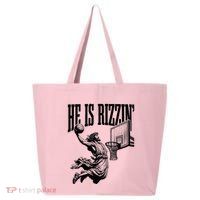 He Is Rizzin Funny Jesus Basketball Easter Meme 25L Jumbo Tote