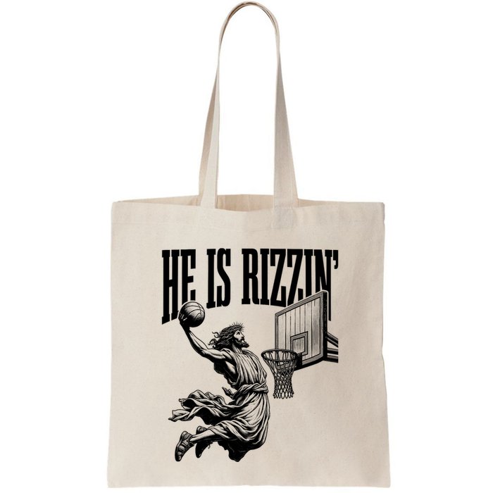 He Is Rizzin Funny Jesus Basketball Easter Meme Bag