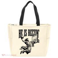 He Is Rizzin Funny Jesus Basketball Easter Meme Zip Tote Bag
