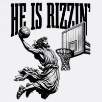 He Is Rizzin Funny Jesus Basketball Easter Meme Garment-Dyed Sweatshirt