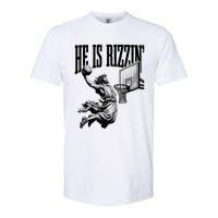 He Is Rizzin Funny Jesus Basketball Easter Meme Softstyle CVC T-Shirt