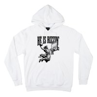 He Is Rizzin Funny Jesus Basketball Easter Meme Hoodie