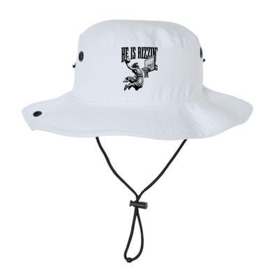 He Is Rizzin Funny Jesus Basketball Easter Meme Bucket Hat
