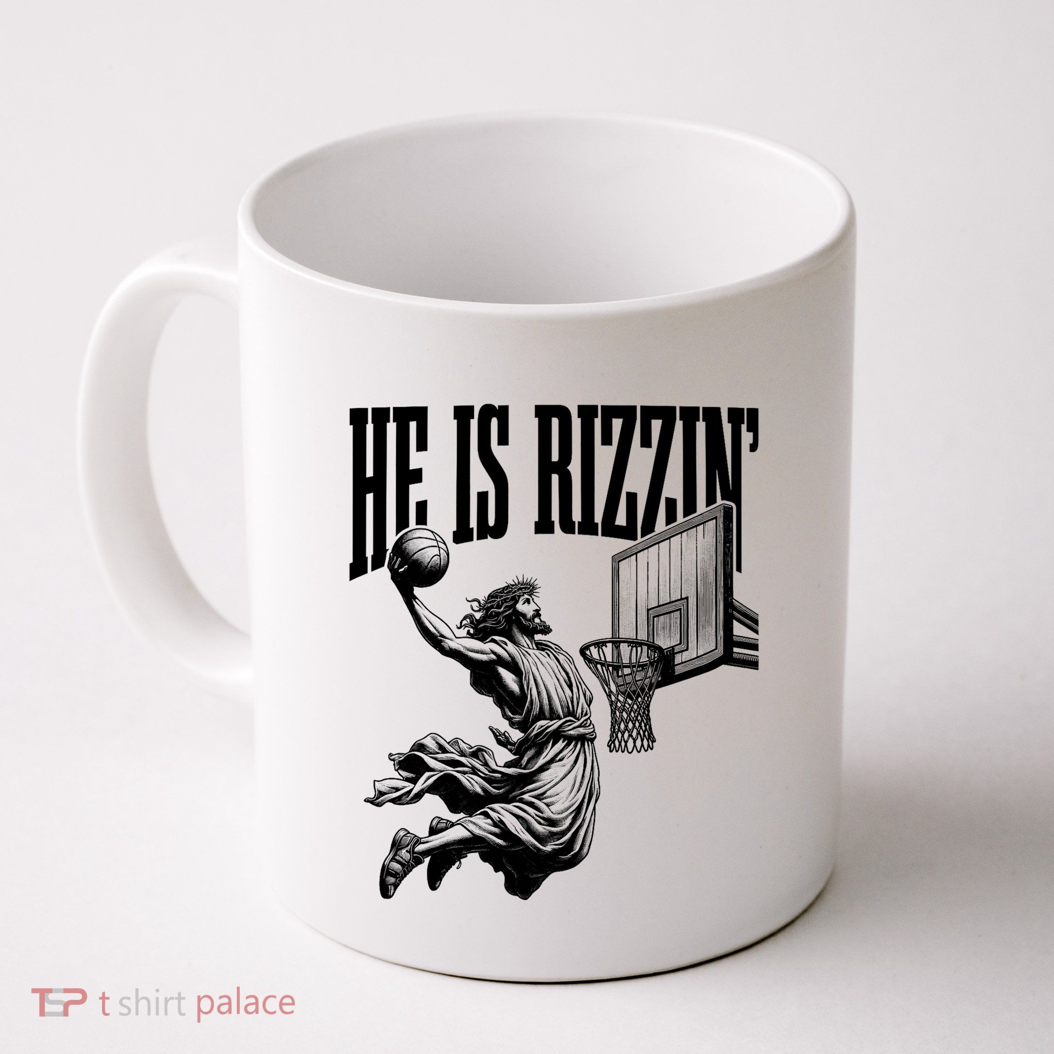 He Is Rizzin Funny Jesus Basketball Easter Meme Mug