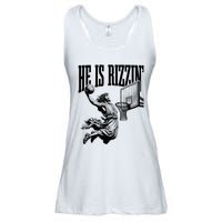 He Is Rizzin Funny Jesus Basketball Easter Meme Ladies Essential Flowy Tank