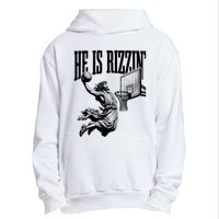 He Is Rizzin Funny Jesus Basketball Easter Meme Urban Pullover Hoodie