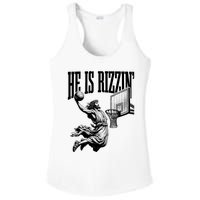 He Is Rizzin Funny Jesus Basketball Easter Meme Ladies PosiCharge Competitor Racerback Tank