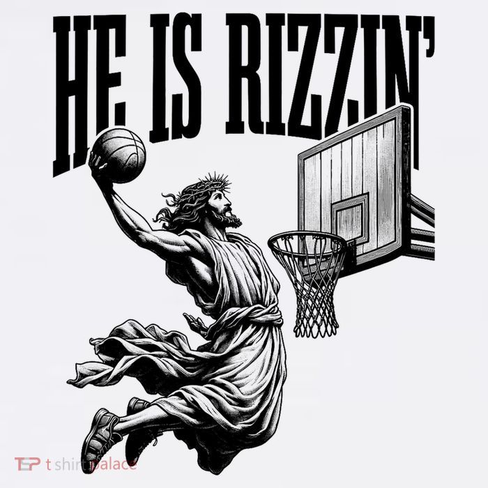 He Is Rizzin Funny Jesus Basketball Easter Meme Toddler T-Shirt