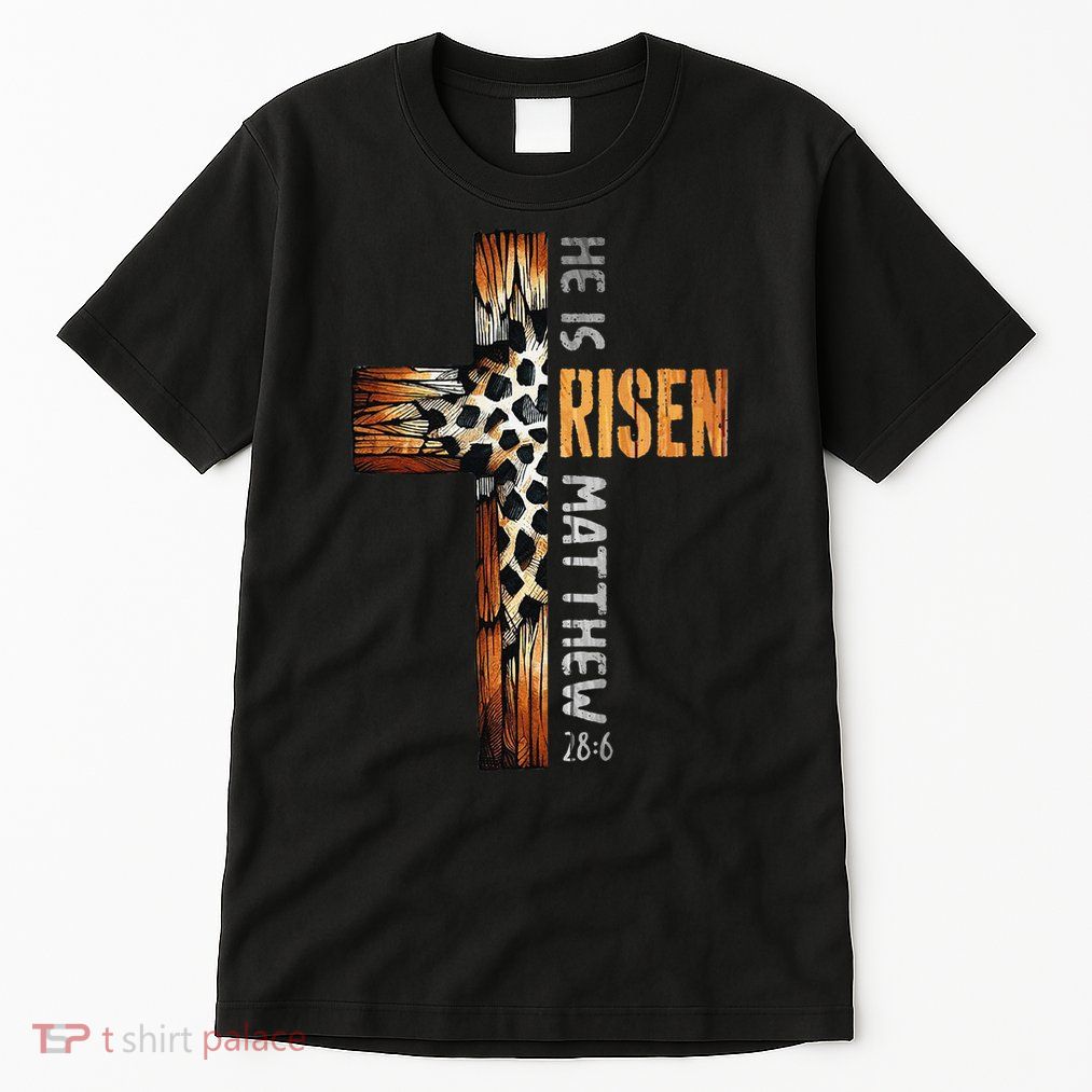 He Is Risen Cross Jesus Religious Christian Faith Easter Tall T-Shirt