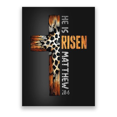He Is Risen Cross Jesus Religious Christian Faith Easter Poster