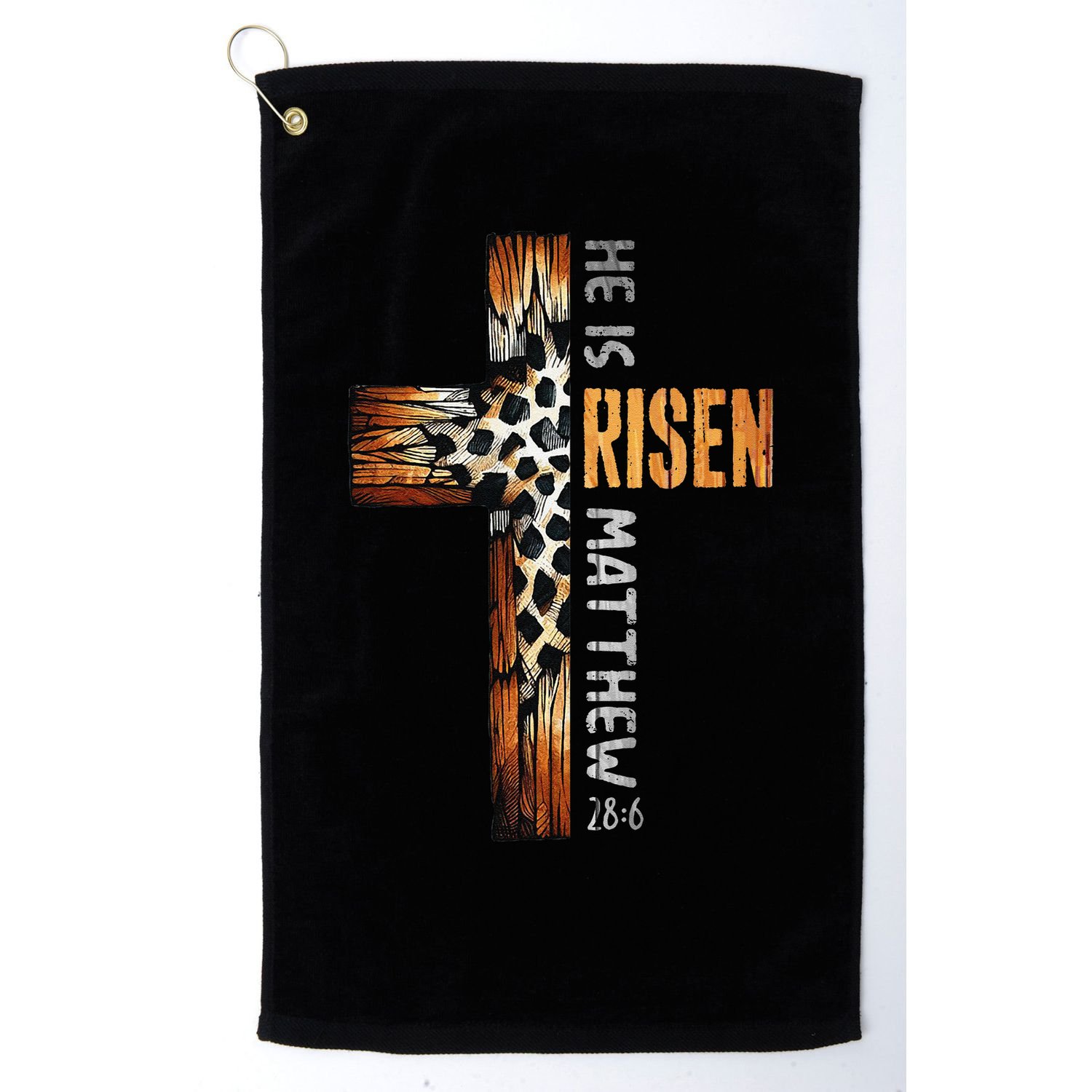 He Is Risen Cross Jesus Religious Christian Faith Easter Golf Towel