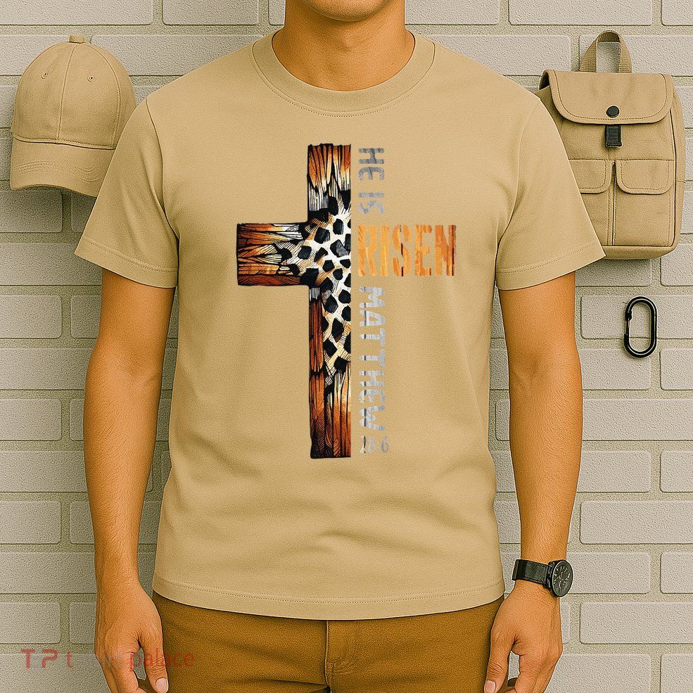 He Is Risen Cross Jesus Religious Christian Faith Easter T-Shirt