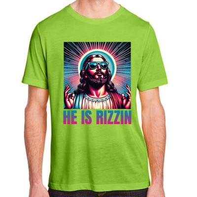 He Is Rizzin Jesus Is Rizzen Christan Adult ChromaSoft Performance T-Shirt