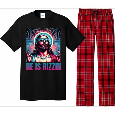 He Is Rizzin Jesus Is Rizzen Christan Pajama Set