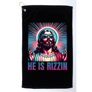 He Is Rizzin Jesus Is Rizzen Christan Platinum Collection Golf Towel