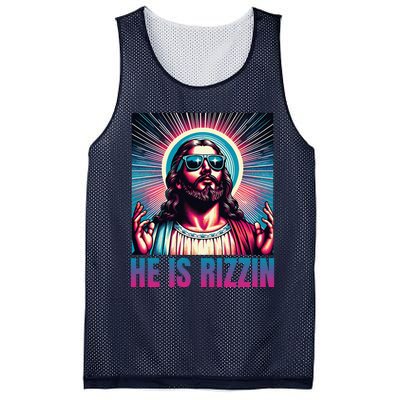 He Is Rizzin Jesus Is Rizzen Christan Mesh Reversible Basketball Jersey Tank