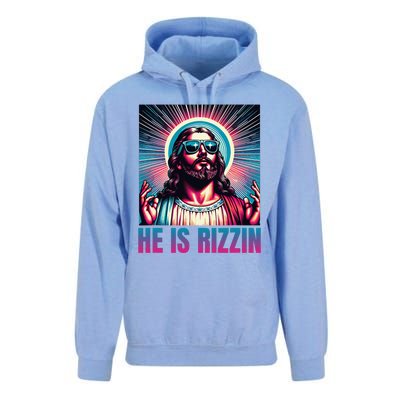 He Is Rizzin Jesus Is Rizzen Christan Unisex Surf Hoodie