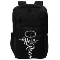 He Is Risen Cross Jesus Religious Easter Day Christians Impact Tech Backpack